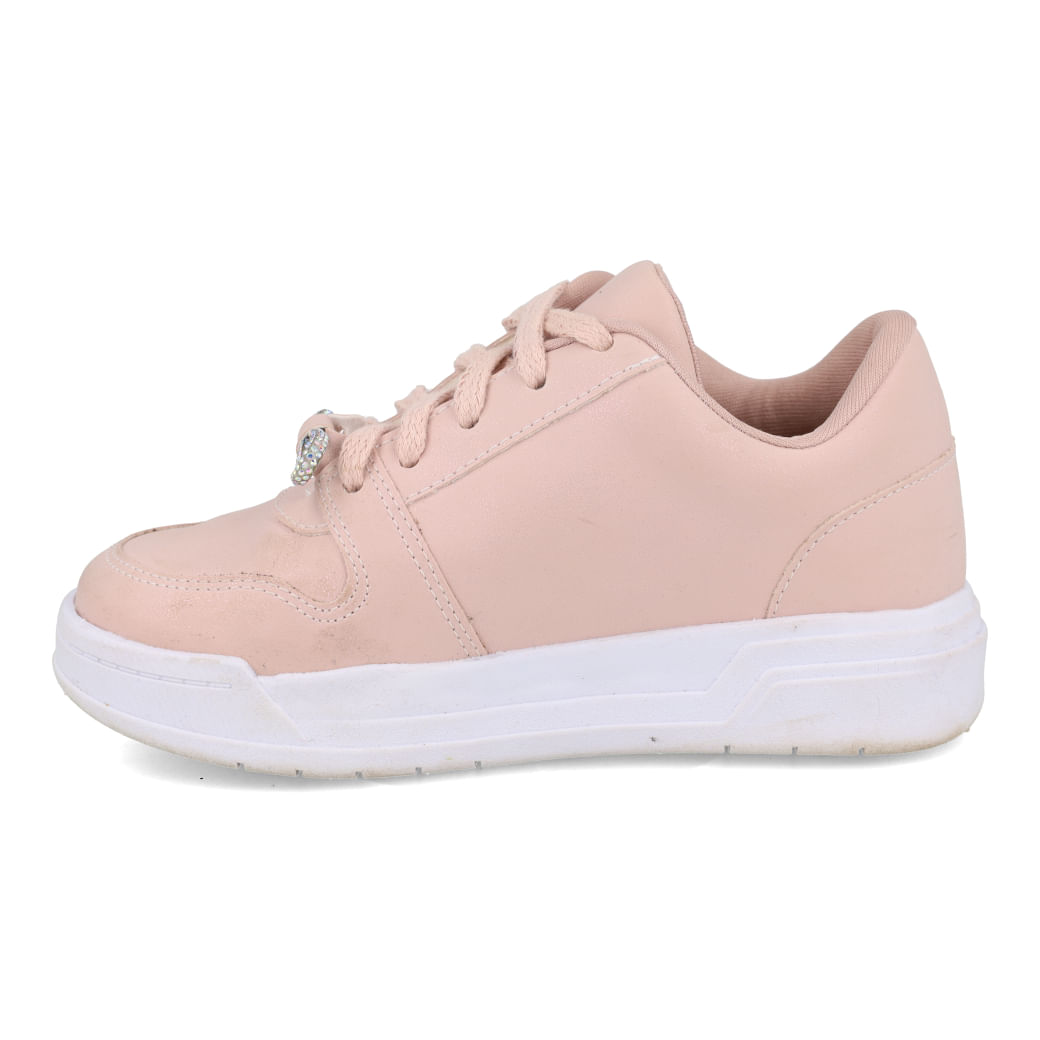 Tênis infantil rosa M Shuz Kids vista lateral para ajuste
